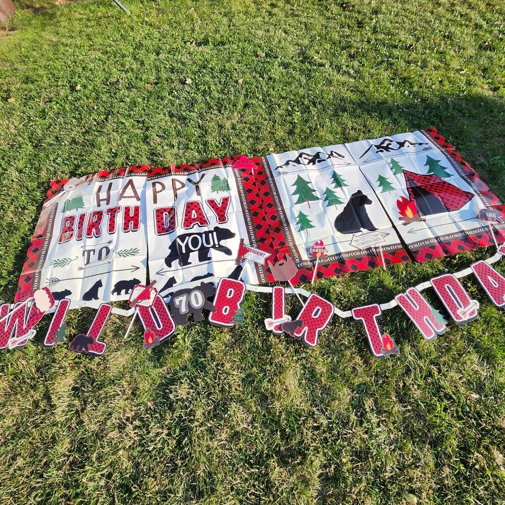 LARGE WILD BIRTHDAY DECORATION LOT BANNER Photo Props ALL AGES Outdoors Canadian - Picture 4 of 16